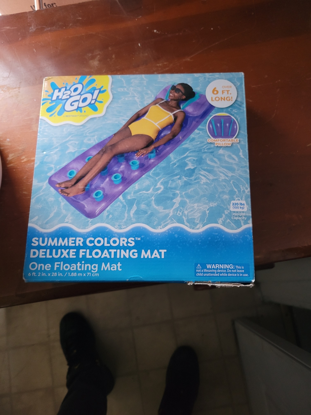 H2O GO! Summer Colors Deluxe Floating Mat - Purple 6ft